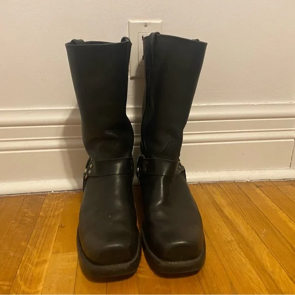 Boulet Men’s Black Leather Motorcycle Biker Boots - Picture 7 of 9